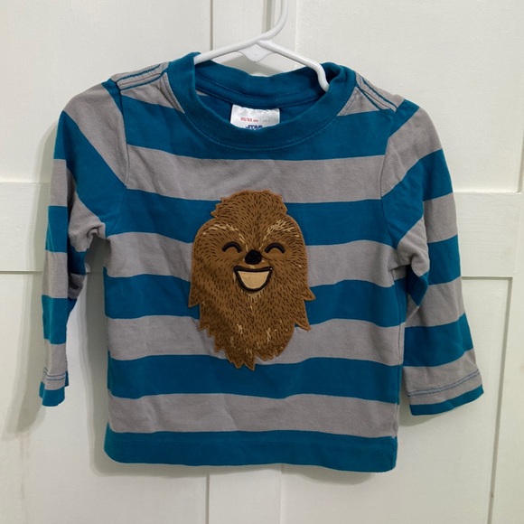 Hanna Andersson Star Wars Chewy Chewbacca Striped Long Sleeve T-Shirt Unisex 2T - Picture 1 of 8